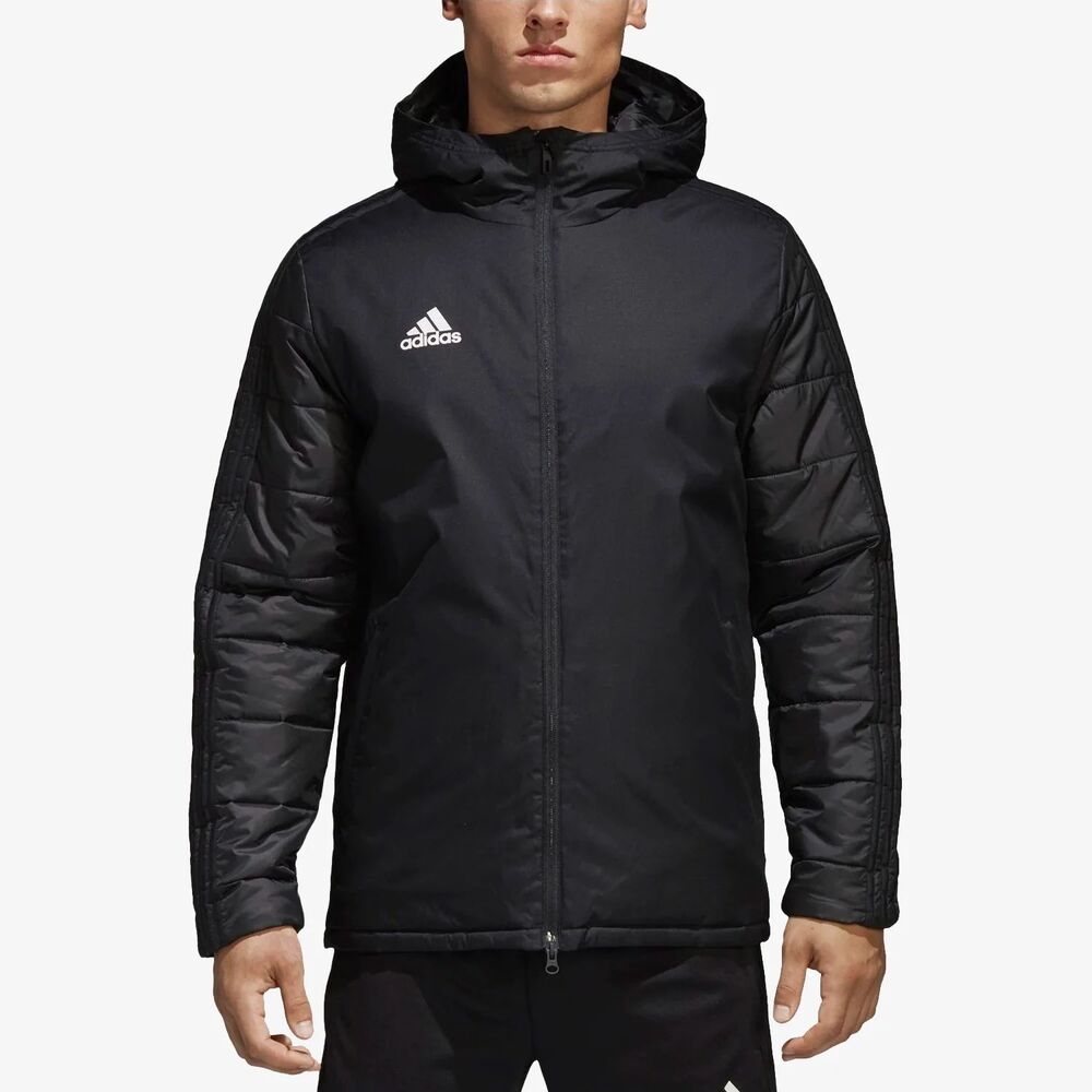 Adidas Vintage Rare Nylon Puffer Condivo 18 Jacket Coat Shiny Black Large
